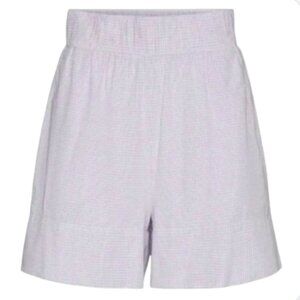 Vero Moda Lavender Kira High Waist Gingham Cotton Shorts Size Large - NWOT